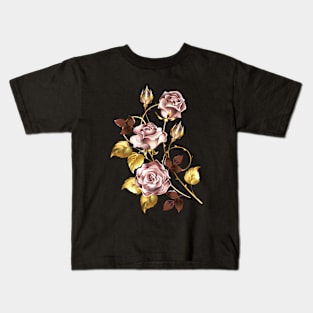 Composition with Pink Gold Roses Kids T-Shirt